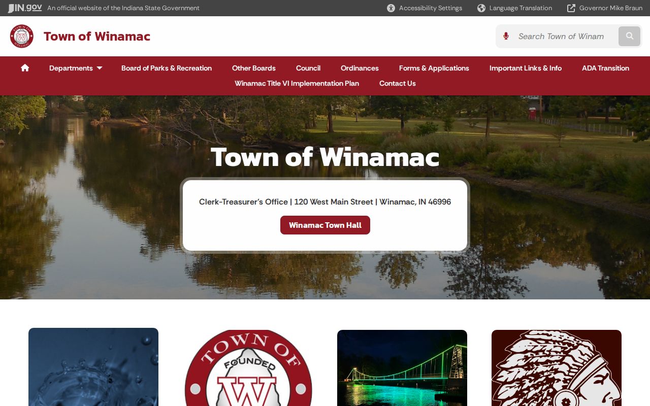 Official Winamac police contact page for warrant routing